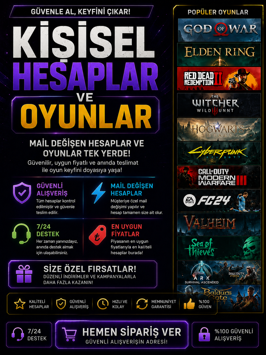 MAİL DEĞİŞEN HESAPLAR VE OYUNLAR