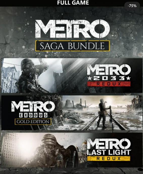 Metro Saga Bundle ( Exodus – Redux – Last Light ) PS4 – PS5